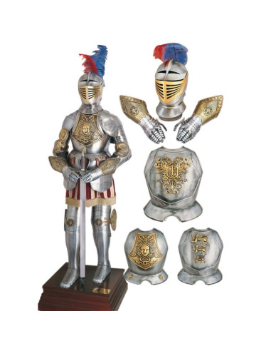 Pettorale cesellato con leoni rampanti