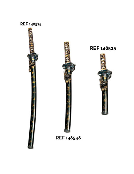 Fodero di drago Wakizashi nero-oro