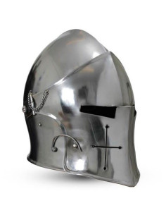 Barbuta medievale con visore