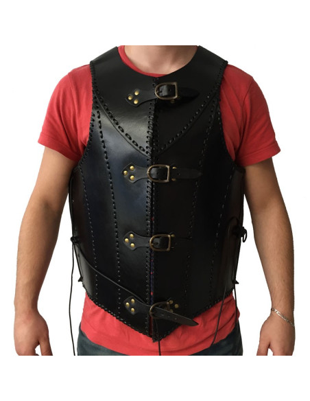 Armatura medievale in pelle nera