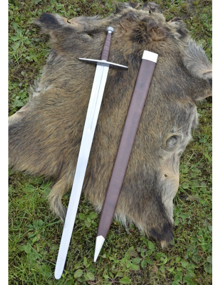 Spada lunga medievale con fodero, funzionante