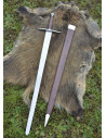 Spada lunga medievale con fodero, funzionante