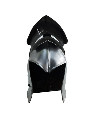 Barbuta medievale con visore