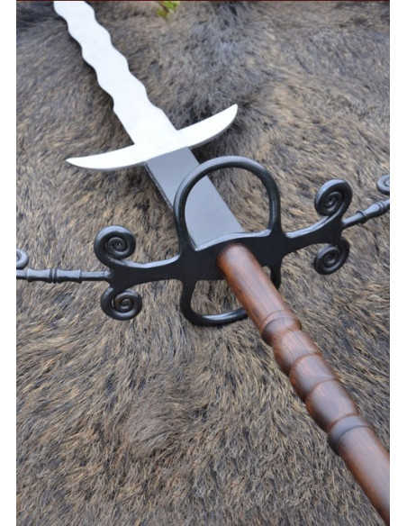 Spada 2 mani fiammeggianti, 147 cm.