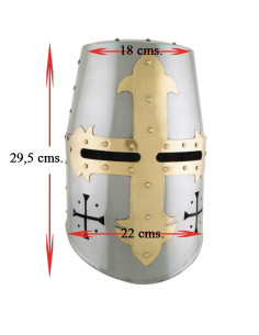 Elmo templare con croce frontale e laterale 2