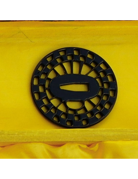 Katana in acciaio al carbonio, tsuba, kit di pulizia e scatola