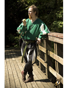 Camicia da soldato rinascimentale, verde-bianca 2