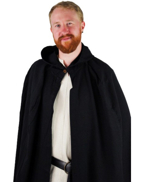 Lungo mantello medievale nero Lungo mantello medievale nero