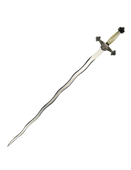 Spada massonica fiammeggiante d'argento