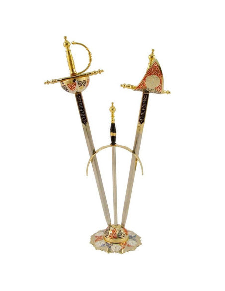 Set 6 mini-espadas históricas con soporte