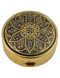 Portapillole damascato rotondo