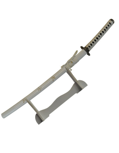 Wakizashi blanco con soporte, 77 cms.