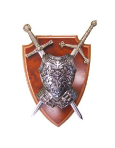 Panoplia con corazza e 2 spade