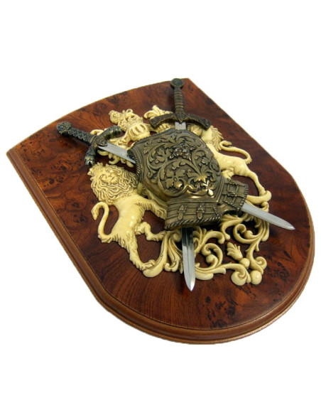 Corazza e spade dei leoni della panoplia