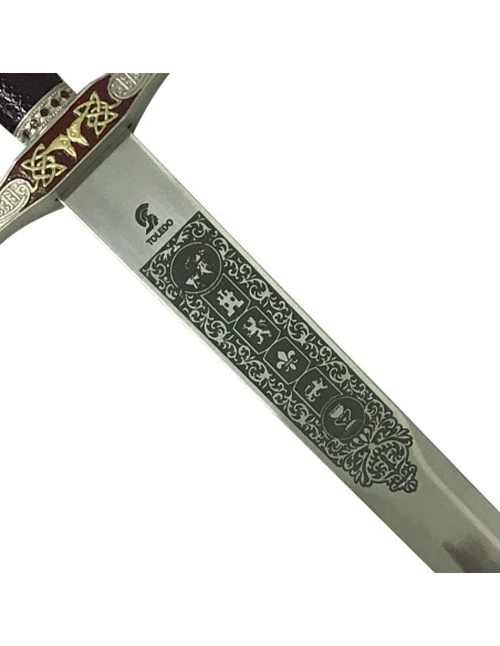 Spada Excalibur in ottone, cadetto (75 cm.)