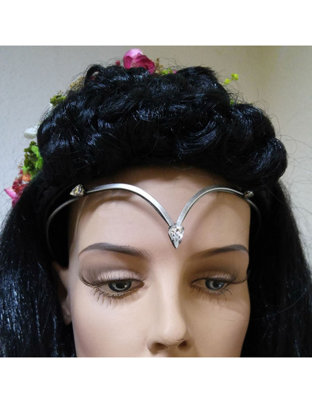 Diadema con perle di cristallo