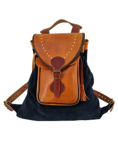 Zaino medievale in pelle, blu