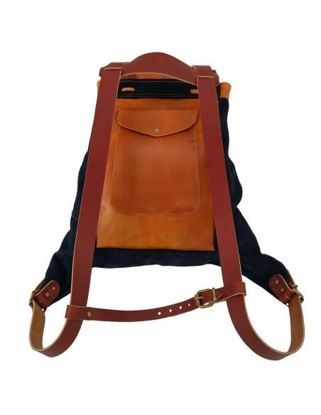 Zaino medievale in pelle, blu