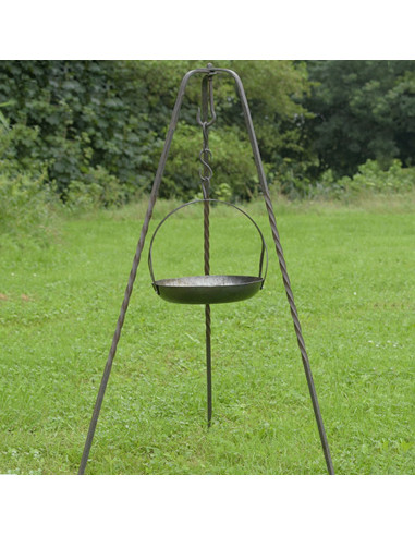 Padella sospesa medievale in acciaio