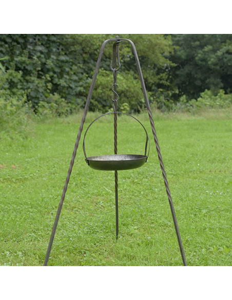 Padella sospesa medievale in acciaio