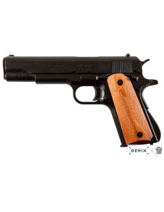 Pistola automatica M1911A1 nera con manici in legno, USA 1911