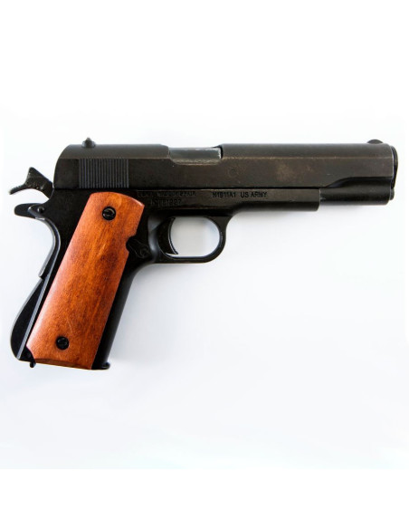 Pistola automatica M1911A1, manici in legno scuro, USA 1911