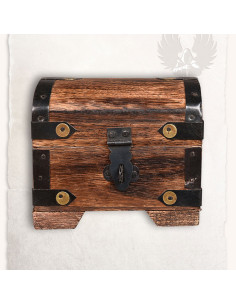 Cassapanca medievale con pietre colorate (10x7 cm.)