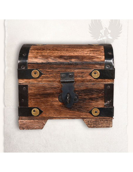 Cassapanca medievale con pietre colorate (10x7 cm.)