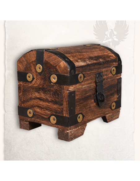 Cassapanca medievale con pietre colorate (10x7 cm.)