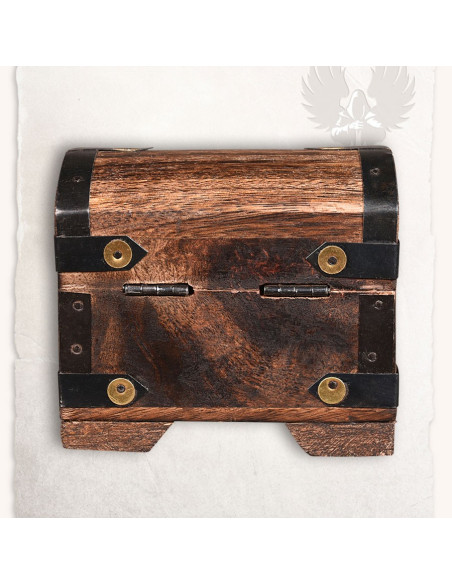 Cassapanca medievale con pietre colorate (10x7 cm.)