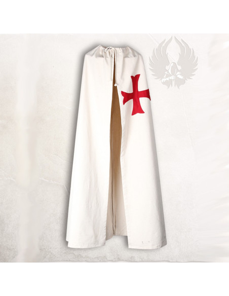 Mantella medievale con croce rossa ancorata