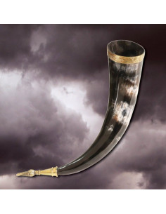 Corno vichingo senza foro, 36 cm.