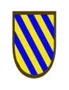 Estandarte medieval rayas azules-amarillas