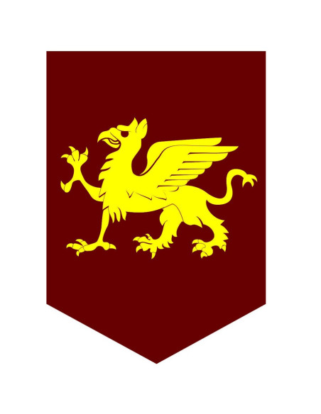 Stendardo medievale con drago giallo, varie dimensioni