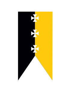 Stendardo medievale croci templari giallo-nere