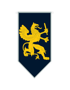 Drago stendardo medievale con spada