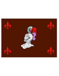 Armatura per elmo con bandiera medievale (100x70 cm.)