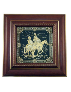 Dipinto Chisciotte Damasquinado, 18 cm.