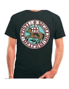 T-shirt Black Knights Templar, manica corta