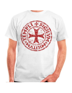 T-shirt bianca Cross-Leyenda Templari, manica corta