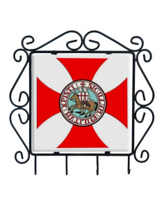 Portachiavi con croce templare forgiata