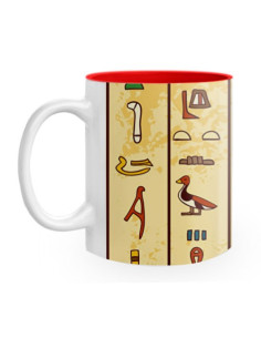 Tazza in ceramica con geroglifici egizi