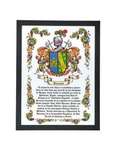 Casella di stemma araldico 1 cognome (32,5x42,5 cm.)