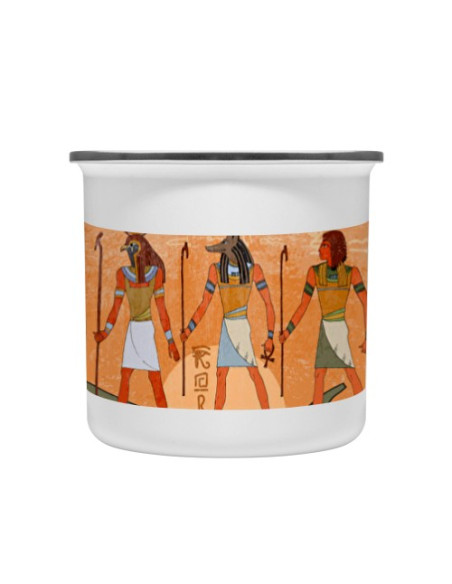 Coppa egiziana vintage in ottone smaltato