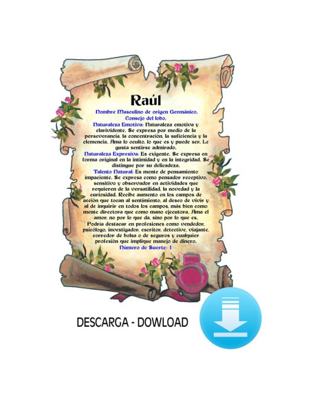 Pergamena virtuale con 1 nome