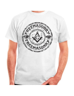 T-shirt massoneria bianca, manica corta