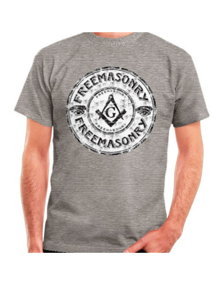 T-shirt Massoneria grigia, manica corta
