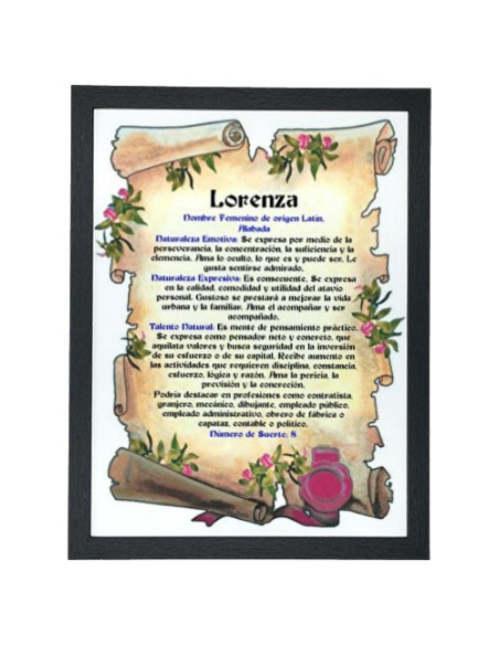 Quadro personalizzato con il tuo nome (32,5x42,5 cm.)