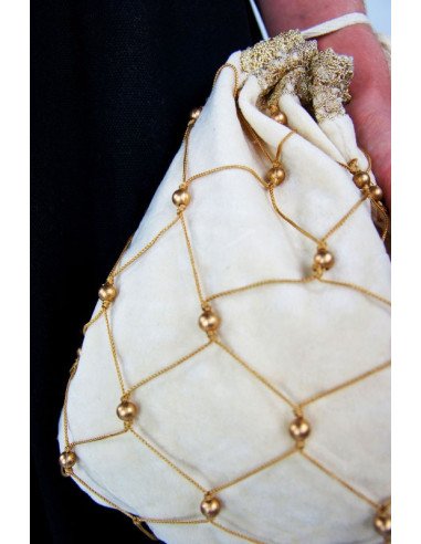 Snood bag Crema donna nobile medievale