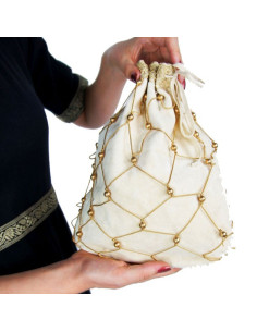 Snood bag Crema donna nobile medievale